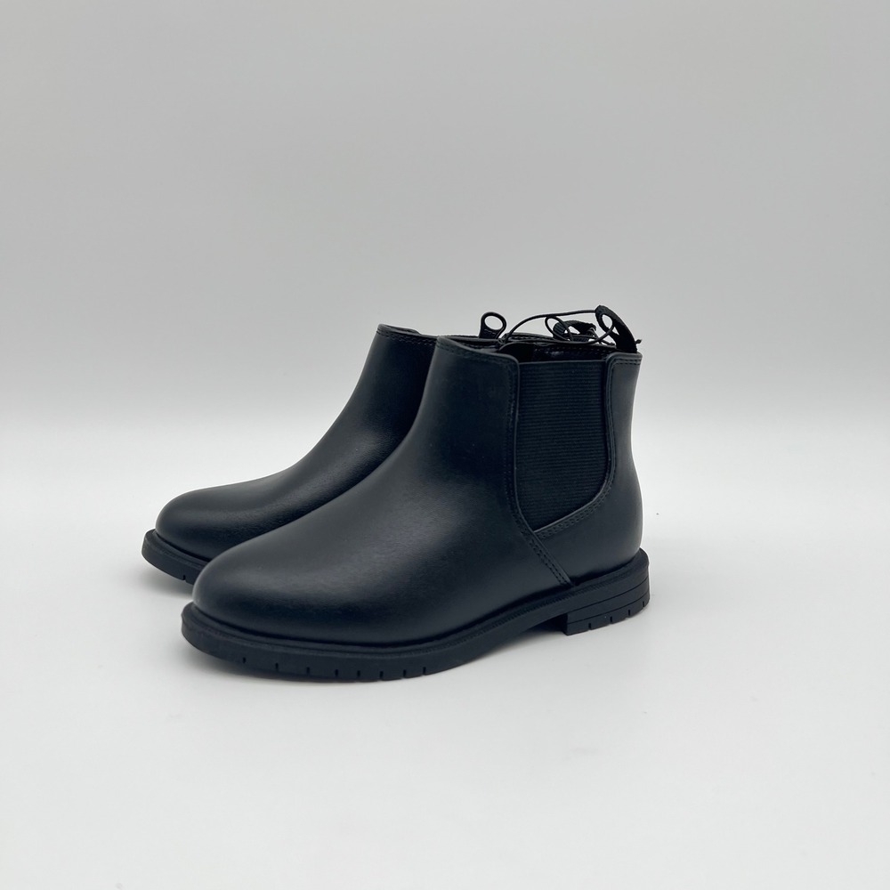 Cat & Jack Black Ankle Boots Toddler Size 10 Side Zip Tanner Boots NWT